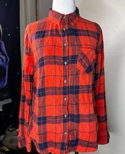 Womens Flannel orange red