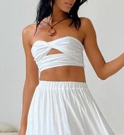 Princess Polly Allie Set JUST THE TOP White Cropped Twisted Bra