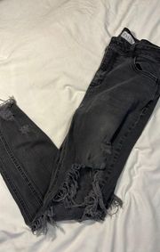 Distressed Black Denim Jeans