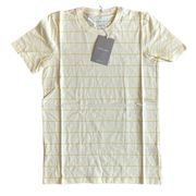 NWT Everlane Yellow Striped Short Sleeve Organic Cotton Crew Neck T Shirt Size S