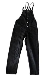 MNG denim womens small black overall jeans cute tie mango gorp relax dungarees