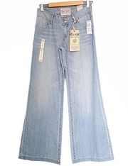 NWT American Rag Co Raleigh Wide Leg Flare Low Rise Jeans Sky Wash Size 5 | 28