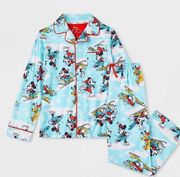 Disney Flannel Pajama Set Mickey Mouse & Friends 2 Pc Ladies Sz Small NWT Retro