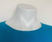 THE LIMITED Ribbed Pullover sweater SMALL blue turquoise long cuffed sleeves