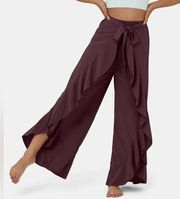 Halara Breezeful High Waisted Lace Up Ruffle Hem Quick Dry Dance Pants Large