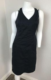 UCB Benetton Medium Dress Black Cotton Backless