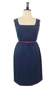 Alex Marie Sheath Dress Navy Blue Classic Sheath Square Neck Women's Size 16