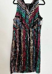 Lane Bryant colorful sequins dress rainbow dress size 18 NWT