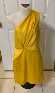 Size 6  Gold Satin Dress