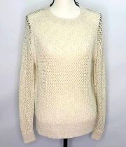 NWT All Saints Mesh Metallic Crew Sweater