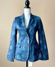 LEVI'S | Blue Graphic Print Blazer Jacket Sz S