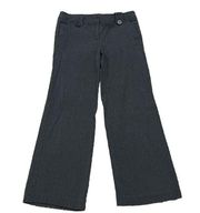 New York & Company Herringbone Wide Leg Trousers Dress Pants mid Rise Gray 6