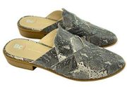 BC Assertive Women’s Snakeskin Vegan Leather Slip On Low Heel Mules Size 9.5