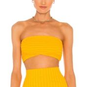 Simon Miller Ribbed Yellow Crop Tube Top Size Large