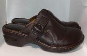 Bjorndal KellyAnne Leather Clogs Mules Buckle Slides 9 Kelly Anne Brown Leather