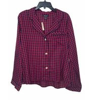 Madewell red gingham plaid button down pajama top