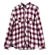 Kut from the Kloth Red/Black Flannel Long Sleeve Shirt Women's Size Small