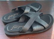 Free People Womens Sandals Slides Flats Open Toe Black Size 38