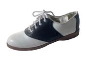 ( US 5.5) Leather Black and white Saddle Shoes