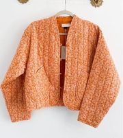 Universal Thread Orange Floral Quilted Jacket