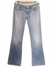 Joe’s Jeans Low Rise Flare Medium Wash Cotton Denim Bootcut Wide Leg Size 28 | 6