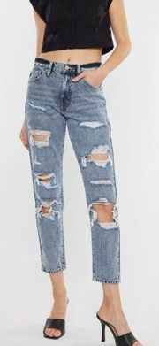 KanCan Karen High Rise Mom Distressed Jeans 13/30 NWT