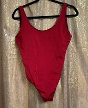 Abercrombie & Fitch Maroon High Cut Scoop Back One Piece Swimsuit M