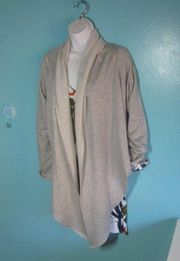 Johnny Was Calme High Low Cardigan Light Gray Size M