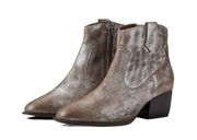 Anthropologie Seychelles Upside Distressed Suede Pewter Cowboy Western Boot 7.5