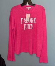 Juicy Couture Plastisol Bell Sleeve Sweater in Dragon Fruit Size Large