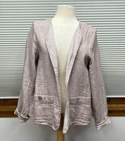 Tahari NWT Light Mauve Linen Blend Open Front Blazer Jacket Size Medium