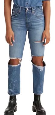 501 Original Cropped Ripped Jeans