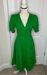 Alex Marie green wrap midi dress size 8 summer spring vacation cruise tuckernuck