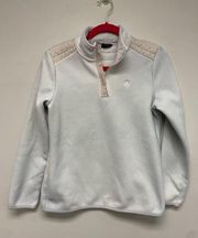 Brooks Brothers Cream Fleece Quarter Zip Pullover size S