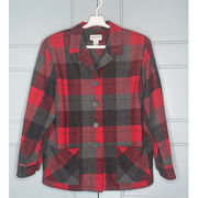 Vintage Pendleton Plaid 49er Wool Jacket Limited Edition 4593 Red Gray Size 1X