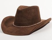 Altar'd State Bonnie Corduroy Cowboy Hat Brown NWT