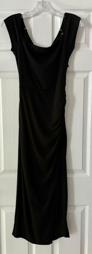 NWT Lush Long Black Cross Back Dress