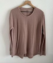 Marc New York Performance Neutral Waffle Knit Long Sleeve Large