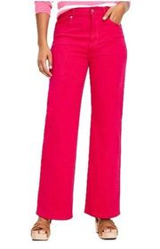 Loft NWT Women's Pink Casual High Rise Regular Fit Wide Leg Denim Jeans 31