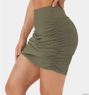 NWT Halara High Waisted Bodycon Side Pocket 2-in1 Mini Ruched Casual Skort Skirt