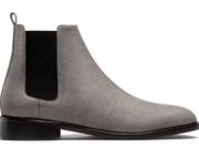 gray suede Chelsea boots