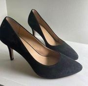 black suade kitten heels size 8