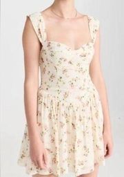 Reformation Taiga dress in Elsie cream pink floral cottagecore peasant