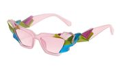 Pastel Pink Crystal Cat Eye Sunglasses