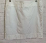 Talbots white short cotton spandex lined skirt back zipper Size 12