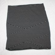 Heart & Hips Black and White Stipe Mini Skirt - Size M