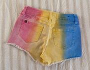 Rainbow Colored Denim Shorts