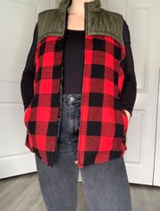 Maurices Plaid Puffer vest