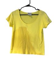 Vintage Lilly Pultizer Women's Small Yellow Scoop Neck Short Sleeve Cotton Shirt