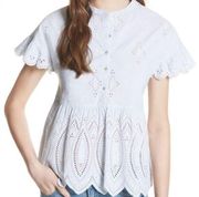 ✨ Wild Pearl Cream Flowy Babydoll Eyelet Top✨